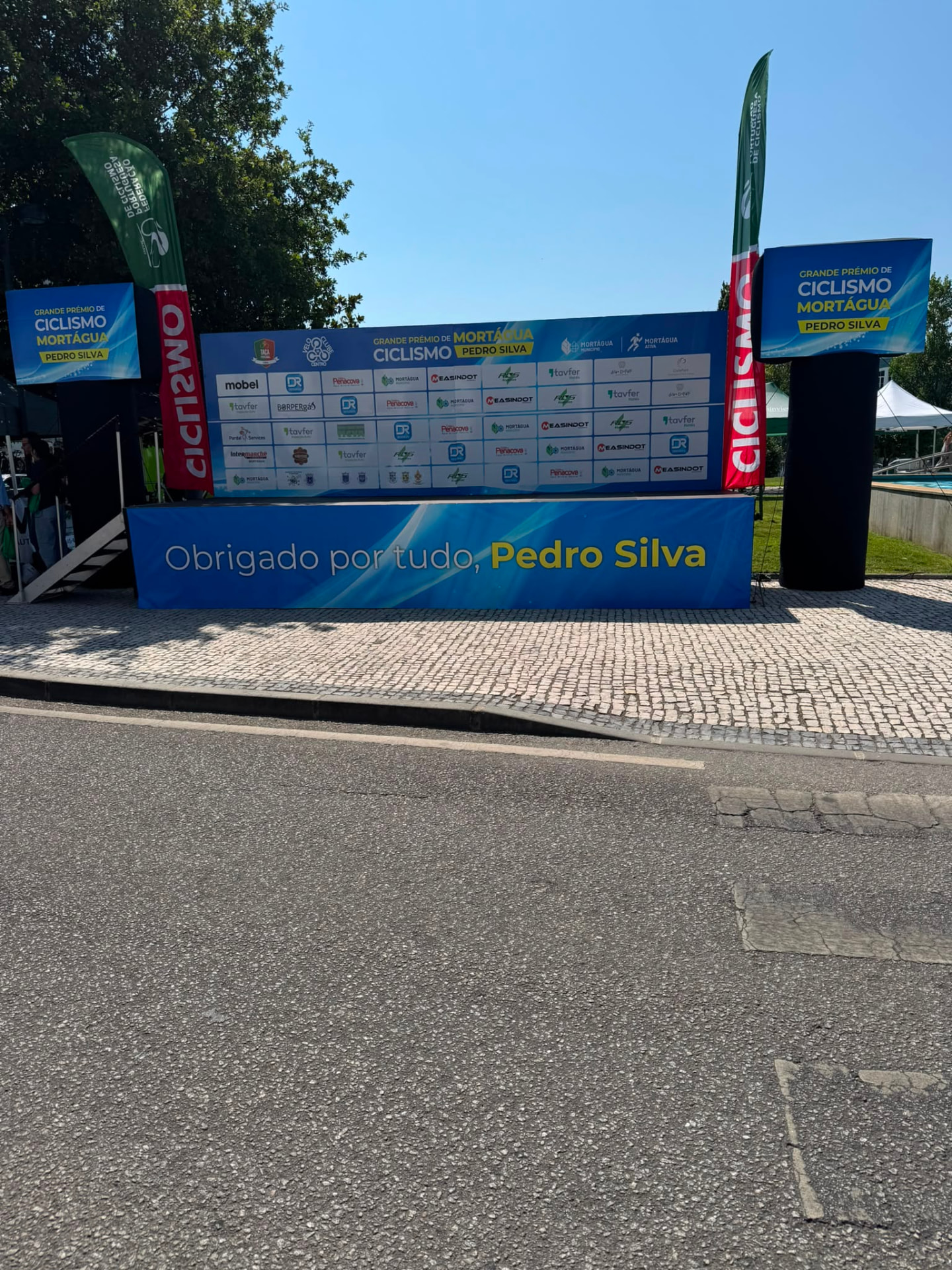 Pódio personalizado do Grande Prémio de Ciclismo de Mortágua